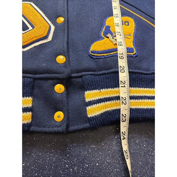 1980 Wms Letterman Varsity Coat Metals Patches Wool Blue Gold Majorette 36 (S/M) - Picture 12 of 12